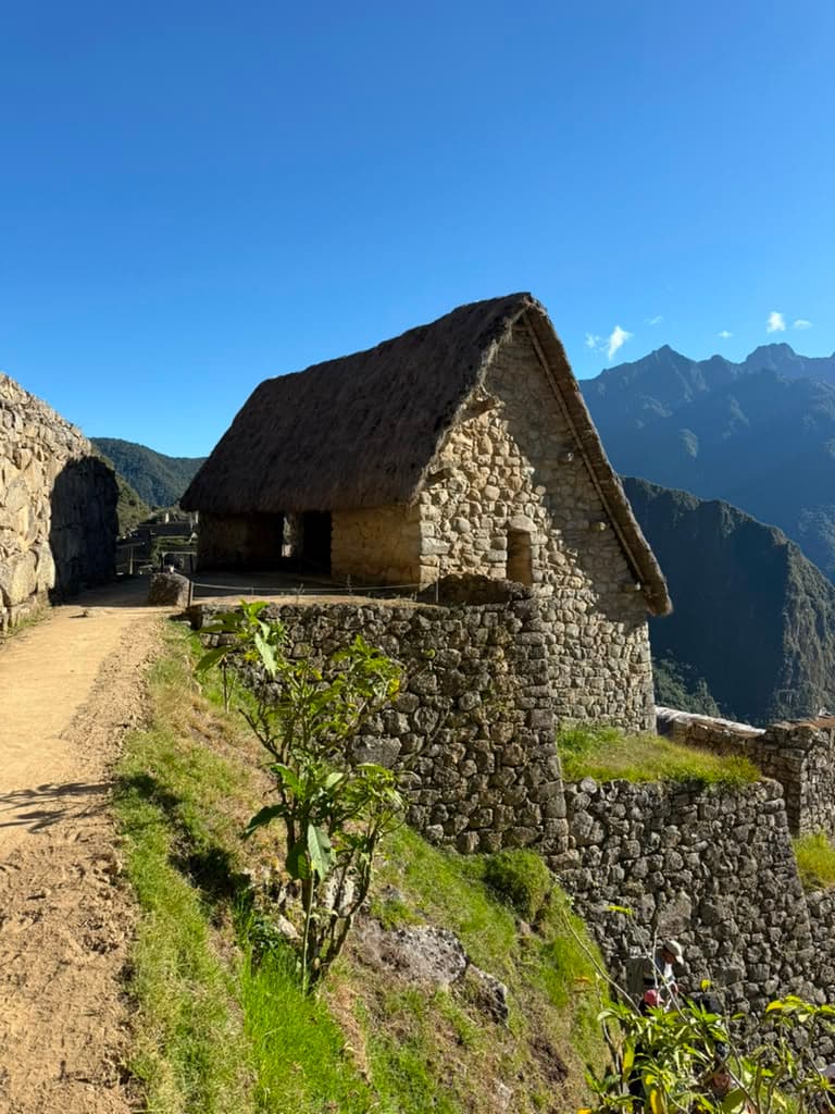 The path past the thatched guardhouse of Machu Picchu